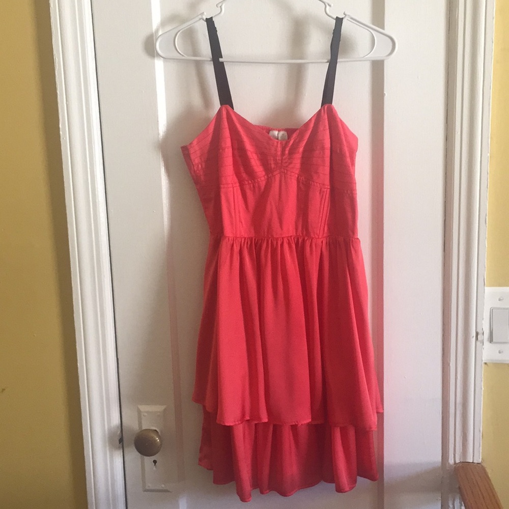 Coral corset top dress